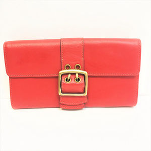 Franklin Covey Red Leather Long Wallet
